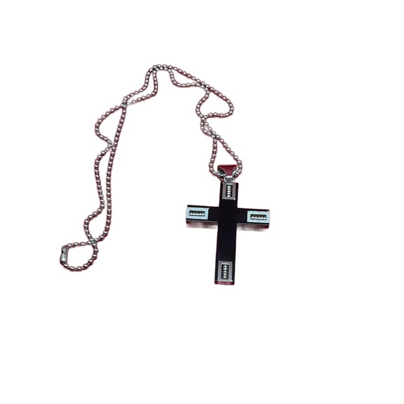 Zales Black Onyx and Stainless Steel Cross w/Chain 18” - Picture 9 of 10